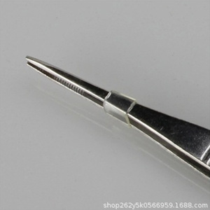 Pince à épiler en acier inoxydable épaissi 201, à pointe allongée, droite, courbée ou dentée, pour l'épilation et la dissection - Product Image 2