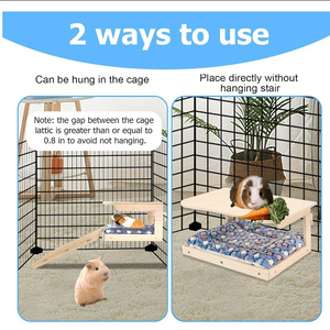 Wooden Guinea Pig Hideout With Stairs Detachable Small Animal <b>House</b> <b>Bed</b> Warm Design For Hamster Autumn Winter Use - Product Image 4