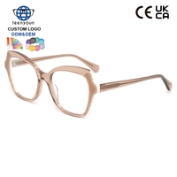 Montures optiques en acétate laminé de grande taille Teenyoun pour femme, design classique, lunettes épaisses en acétate pour femme