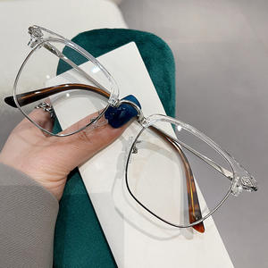 Monture de lunettes carrée en métal Qianai pour hommes, monture complète, verres PC anti-lumière bleue S4 2173 - Product Image 3