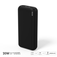 Batterie externe NITIKA 20000mAh 20W PD, chargeur portable à triple port haute capacité à charge rapide, certifié PSE et CE