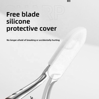 Pince à cuticules en acier inoxydable pour nail art, manche antidérapant, lame incurvée et tranchante, pour l'exfoliation des peaux mortes et le soin des ongles