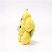 Porte-clés en peluche fleur jaune personnalisé, broderie « J'aime le Brunei », mascotte florale rembourrée, souvenir touristique