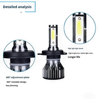 Faros Delanteros LED para Auto Sun Rise F2S H1, 12V 48W, Bombilla de Faro Delantero, Luz Alta/Baja, Luz Modificada