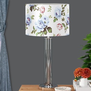 居心地の良い丸いランプカバー金属ワイヤーフレーム付きベッドサイドデスク花柄ランプシェードベッドルームデコレーションプリントオンデマンド - Product Image 3
