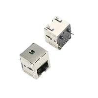 GLGNET - Conector Ethernet RJ45 de 8 Pines 100 Base-T de la Mejor Marca, Conexión Tab Down 1x1 Puerto LAN con LED Verde/Amarillo