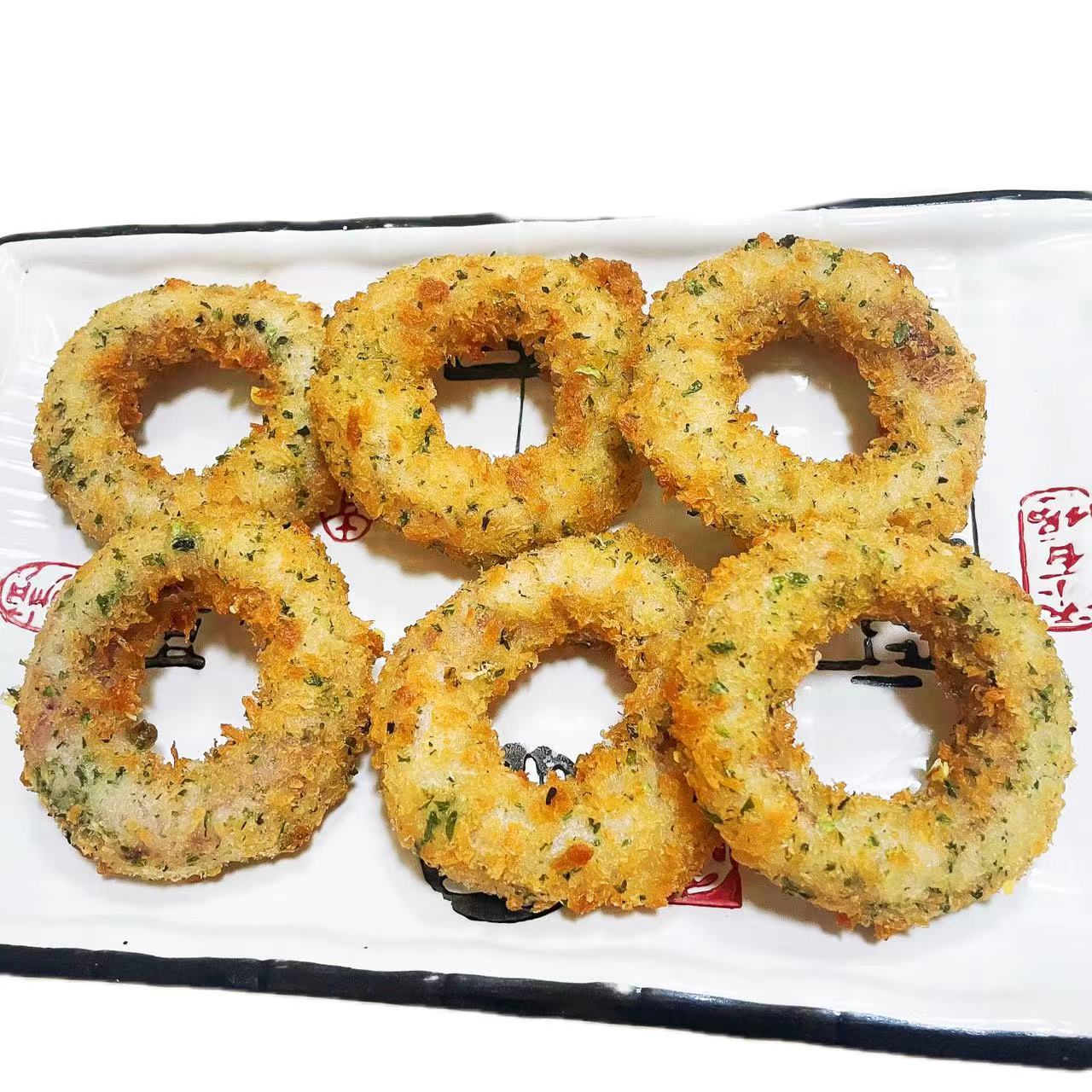 Вкусные китайские замороженные закуски из морепродуктов в панировке Жареные кальмары или кальмары в панировке для рыбалки самостоятельно