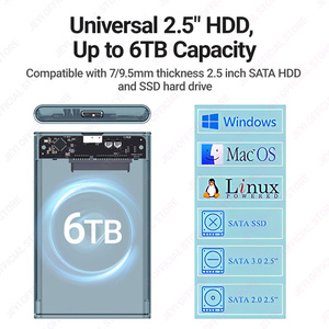 JEYI Factory 2.5" HDD/SSD <b>Enclosure</b> <b>Plastic</b> USB 3.0 5Gbps UASP Tool-Free Installation-Support OEM/ODM -i9 2.5 Inch HDD <b>Enclosure</b> - Product Image 3