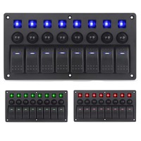 Nouvel interrupteur à bascule ABS étanche IP65 à 5 broches avec logo personnalisé 12V double LED pour voiture, bateau, marine, 4x4, 4WD