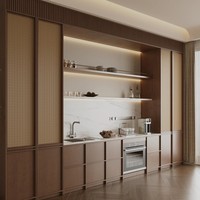 Modernes Luxus-Sideboard Wohnzimmermöbel mit Rattantüren Kaffee-Bar Aufbewahrungsschrank für Esszimmer Villa Zuhause