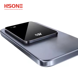 Batterie externe LF21 Premium en verre miroir ultra-mince 7 mm en aluminium avec affichage numérique LED, charge magnétique sans fil 15 W pour téléphone et <span class=keywords><strong>montre</strong></span> - Product Image 6