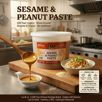 Pâte de sésame et d'arachide mélangée LIUBIJU en gros, seau de 5 kg, qualité restauration, sauce tahini chinoise pour restaurant, idéale pour trempage au hot pot