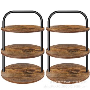 Spot Cross Border Ironwood 3 <b>Tier</b> <b>Cake</b> Stand Round Desktop Storage Rack For Party Dessert Display - Product Image 1