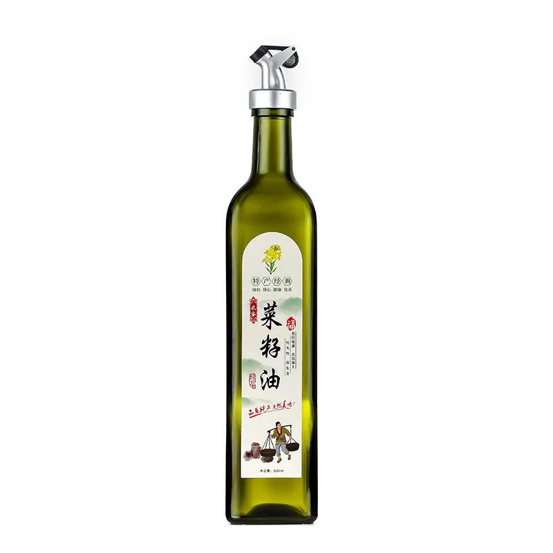 glass edible olive oil bottles with different color and different lids on sale 250ml 500ml 750ml