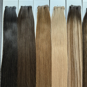 Russian Remy Hair extension Genius wedft Machine Double wedft tinto bianco <span class=keywords><strong>biondo</strong></span> <span class=keywords><strong>capelli</strong></span> umani - Product Image 3