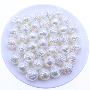 Perle Imitation di Grado AAAAA da 16mm all'Ingrosso, 300 Pezzi Colori Misti, Perle Acriliche a Doppio Fiore Rosa per Creazione di Collane e Gioielli - Product Image 2