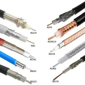 Harga pabrik RG6 RG59 RG 214 RG 316 kabel Coax LMR100 LMR300 LMR400,LMR 600 kabel Coaxial 1/4, kabel Feeder koaksial 1/2 inci