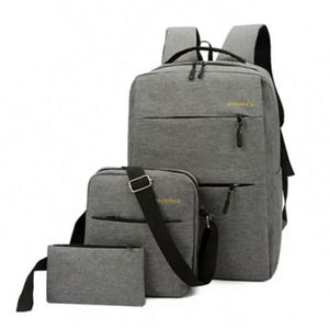 I-0165 USB Charging Bag Casual Multifunctional Backpacks Men School Bags 3pcs/ Set Backpacks Fashion Laptop Bag Small Backpack - Product Image 3