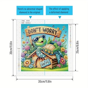 Mosaico di Diamanti 5D Fai-<span class=keywords><strong>da</strong></span>-Te con Stampa di Cartoni Animati, Tartaruga e Albero in Resina per Decorazione Casa - Product Image 4