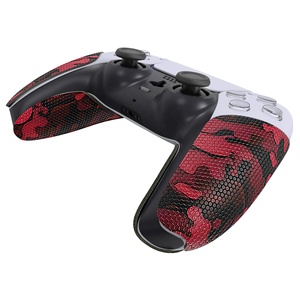 PlayVital Black Red Camouflage Anti-Skid Sweat-Absorbent Professional Textured Soft Rubber Pads Handle <b>Grips</b> for PS5 <b>Controller</b> - Product Image 5