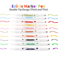 10 couleurs Double tête comestible encre marqueur stylo pour gâteau décoration alimentaire stylo deux conseils