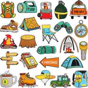 Patchs brodés thermocollants pour camping-car, brodés à la machine avec fil de polyester, pour la décoration de chapeaux, sacs et tentes - Product Image 1