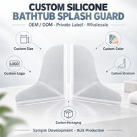 Grand pare-éclaboussures d'angle de douche en silicone réutilisable pour la décoration intérieure, idéal pour les enfants, accessoires de bain et de toilette