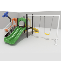 Équipement de jeu extérieur écologique commercial pour jardin, usage éducatif, toboggan et balançoire en plastique pour enfants, parc d'attractions