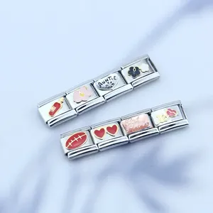 Hapiship Mới Ban Đầu Daisy Thời Trang Lãng Mạn Hoa Trái Tim 9Mm Vòng Đeo Tay Thép Không Gỉ Bán Buôn Ý Quyến Rũ Dj483 - Product Image 1