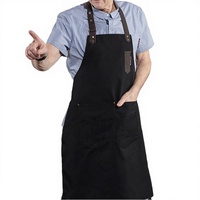 Veste de chef unisexe Uniformates, en twill, réglable, multi-poches, haute qualité, 100% coton, noire, pour restaurant et cuisine
