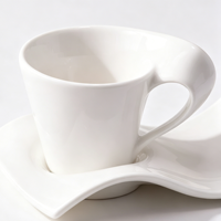 Vente en gros d'usine de verres intelligents ensemble de tasses à café en porcelaine tasse en céramique avec soucoupe pour latte expresso cappuccino