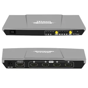 TESmart Hdmi Switch Splitter 4x1 4 cara HD, transmitter Video tampilan Multi tampilan PAP tanpa jejak 1080p @ 60hz 4 dalam 1