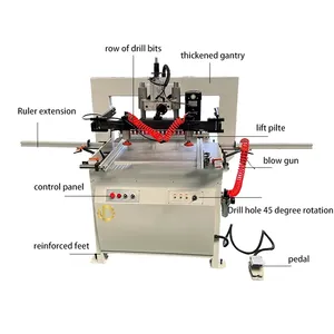 Machine à bois Aléseuses Perceuses Ligne de travail du bois Perceuse de trou d'alésage à têtes multiples pour le bois