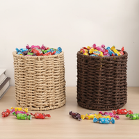 Panier de rangement rectangulaire multifonctionnel éco-responsable 2026, tressé à la main en corde de papier et rotin plastique, fabrication moderne de précision