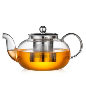 1000ml Stovetop Safe Tea Kettle Blooming And Loose Leaf Tea Maker Glass Teapot With Removable Infuser