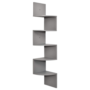 Rustic 5 Tier <strong>Wall</strong> Mount Corner Natural Wood Book Shelf Organizer for Kids <strong>Cube</strong> - Product Image 1