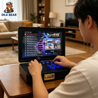 Konsol Game Arcade 14 Inci Portabel Model Koper dengan Permainan Terpasang, Joystick Tunggal, Plug and Play untuk Hiburan Rumah