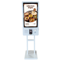 Terminal de Pago de Autoservicio con Pantalla Táctil Capacitiva de 32 Pulgadas, Quiosco de Pago con Impresora de Recibos para Restaurantes de Servicio Rápido