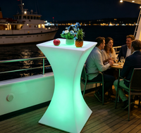 Table de cocktail LED multicolore, étanche IP65, à intensité variable, garantie 2 ans, télécommande, batterie au lithium, pour fêtes, hôtels, extérieur