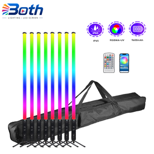8pcs with 2 bags 360 Degree LED Pixel Tube <b>Light</b> RGBWA 5in1 Battery Wireless DMX APP <b>Control</b> for Outdoor Stage - Product Image 1