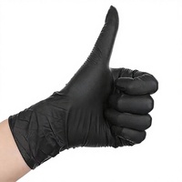 Gants en nitrile noirs jetables, imperméables et résistants à l'huile, pour le nettoyage automobile