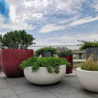 Grand pot de fleurs moderne en béton, pièces, planteur, vente en gros