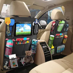 Organizador de asiento trasero para coche, alfombrillas para patadas, Protector con pantalla táctil de asiento trasero, soporte para tableta, organizador de asiento trasero de coche para niños