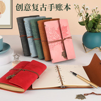 Carnets de notes vintage A6 A7 en cuir, bloc-notes spirale de voyage, journal intime