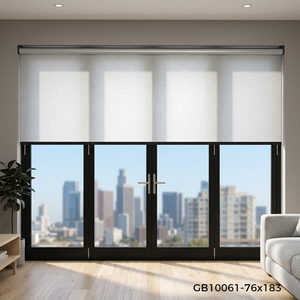 Persianas Enrollables Modernas sin Cable con Filtro de Luz GIF GB10061 76x183, Cubierta de Ventana de Tela Plateada para Ventanas Francesas - Product Image 1