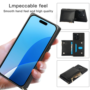 Funda de Teléfono Móvil con Correa de Cadena, Tipo Cartera, de Cuero, Resistente a Impactos, para iPhone, Samsung y <span class=keywords><strong>Google</strong></span>, Venta al Por Mayor - Product Image 2