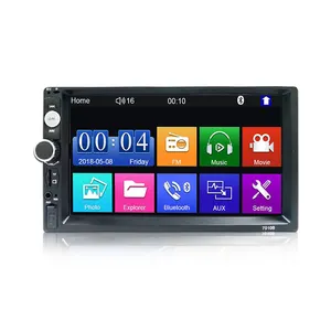 Original factory 12V 7 inch Touch Screen 2 din Car Dashboard LCD Car Radio with 4led camera steer wheel mp5 car monitor 7010B