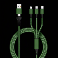 Câble de charge USB multifonction 6 en 1, 1,2 m, en nylon tressé, universel pour tous les smartphones