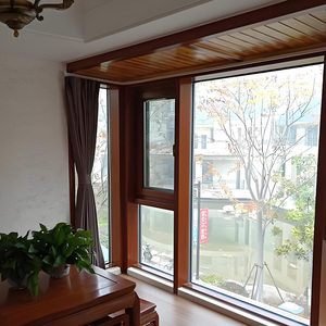Puertas de madera revestidas de aluminio y <span class=keywords><strong>para</strong></span> cerrar el balcón y el solárium, hechas a medida de suelo a techo - Product Image 4