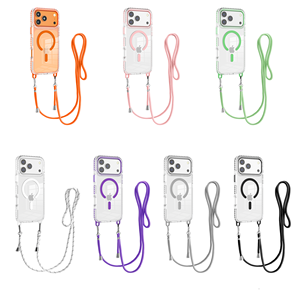 <span class=keywords><strong>Coque</strong></span> de téléphone magnétique <span class=keywords><strong>transparente</strong></span> pour <span class=keywords><strong>iPhone</strong></span> 17 Pro Max 16 15 <span class=keywords><strong>avec</strong></span> <span class=keywords><strong>cordon</strong></span> réglable pour tour de cou et bandoulière - Product Image 1